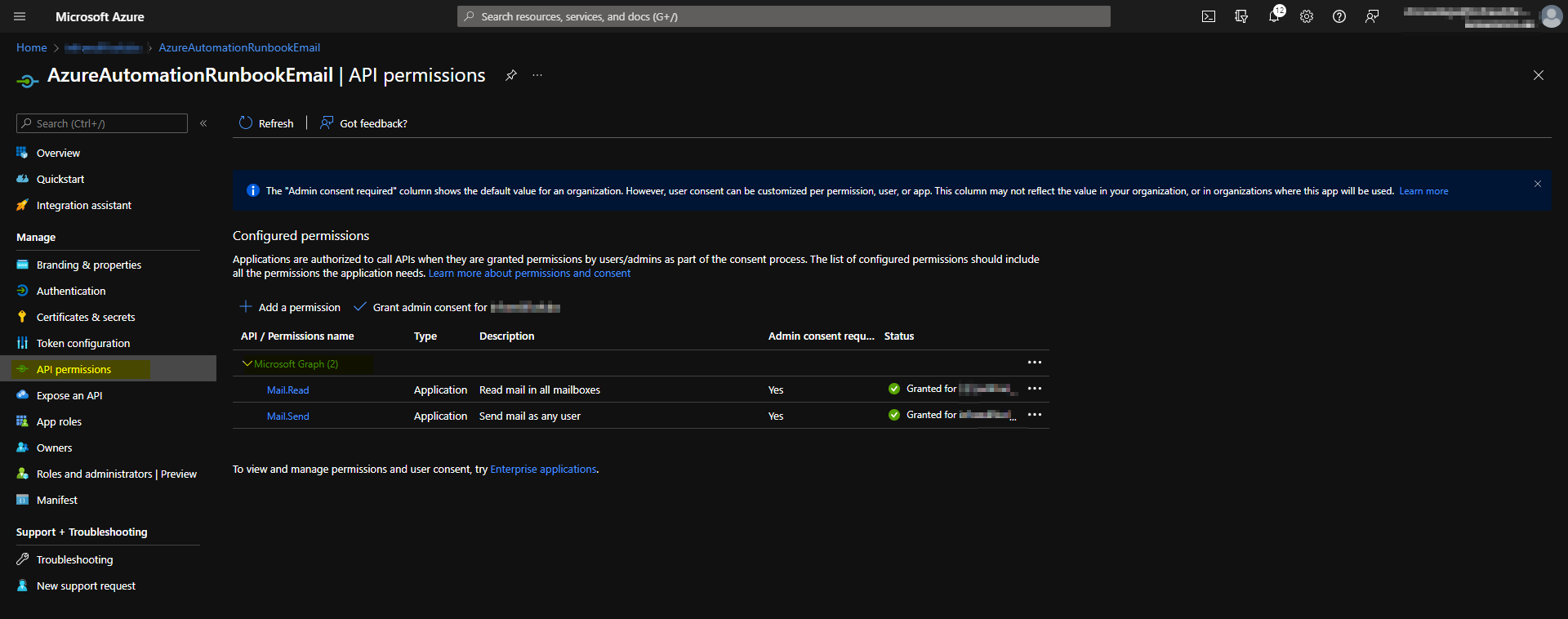 Microsoft Graph API Permissions